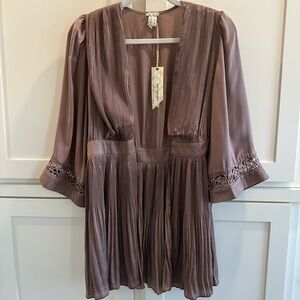 NWT Gimmicks Ruched Mocha Fly Away Cardigan Women’s Size Medium